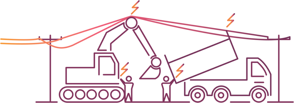 Illustration of working close to electrical assets.